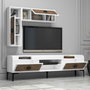 Hanah Home Mueble de TV Samba - Blanco y Nogal